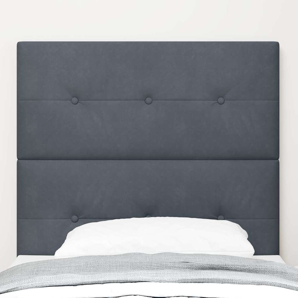 Headboard with LED Strip Lights Adjustable Grey 100 cm Velvet